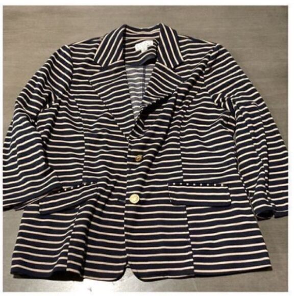 Joan Rivers Women’s Size XL Blazer Navy White with Gold Buttons and Flap Pockets - Picture 11 of 15